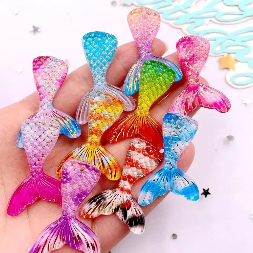 Paradise Jewelry & Watches Llc - 10 stuks glitter kleurrijke hars zeemeerminstaart