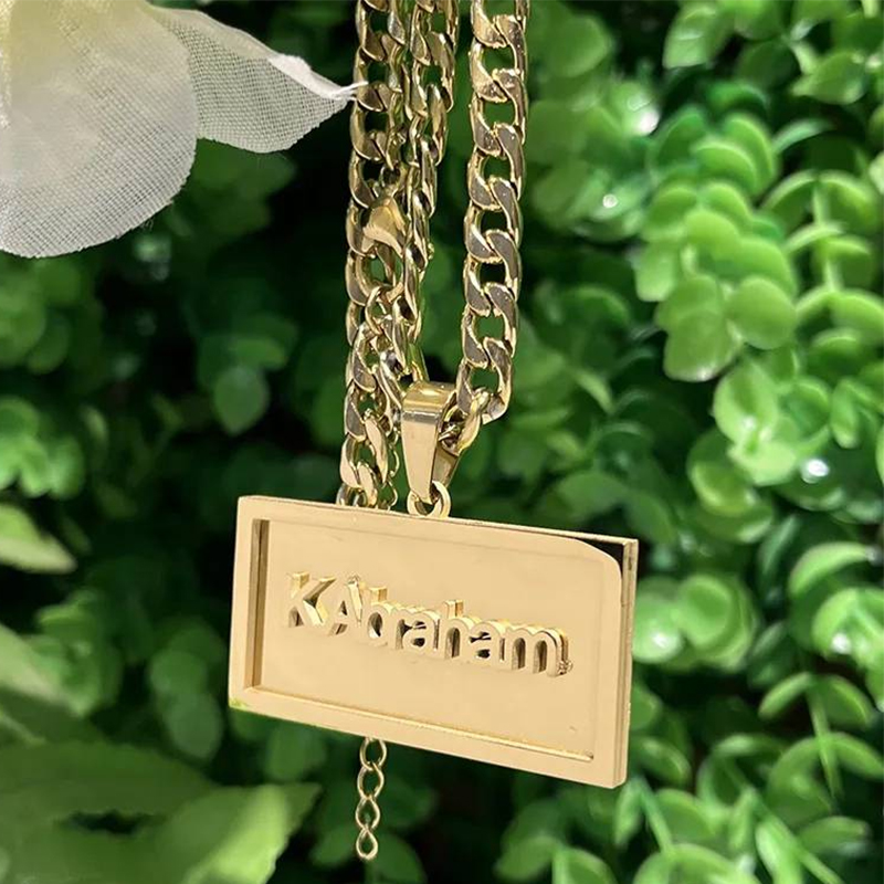 Engraved Name Necklace - Aangepaste Naam Hiphop Ketting Voor Mannen