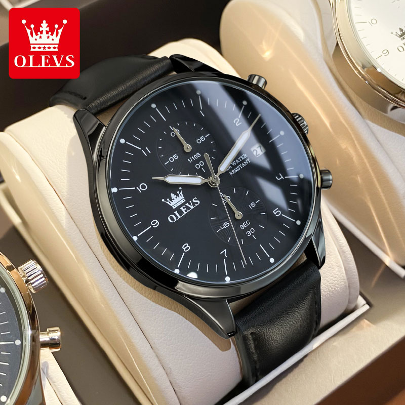 Leather Bracelet - OLEVS 2880 Casual Herenhorloge Chronograaf 30M