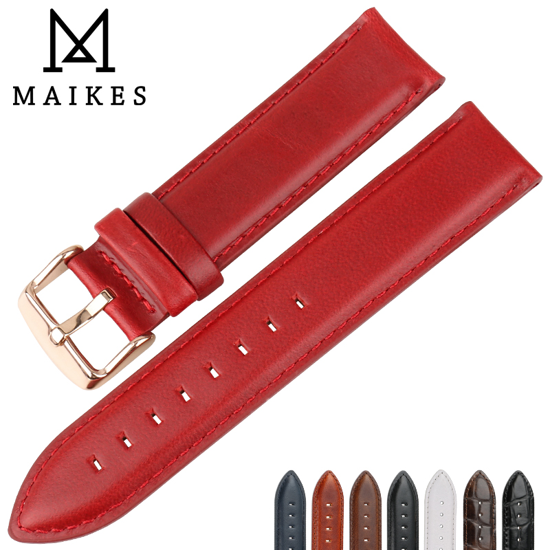Daniel Wellington Watches & Jewelry Online Store - MAIKES Mode Lederen Horloge Band Rood