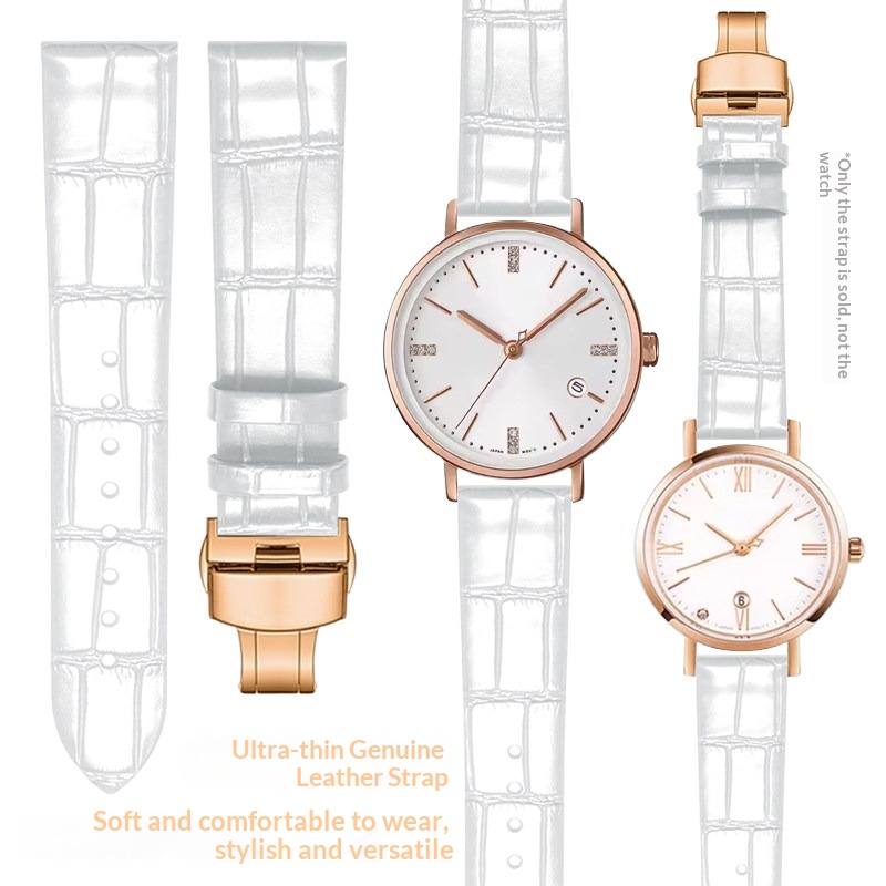 Daniel Wellington Watches & Jewelry Online Store - 12-22mm ultradunne horlogeband van krokodillenleer voor