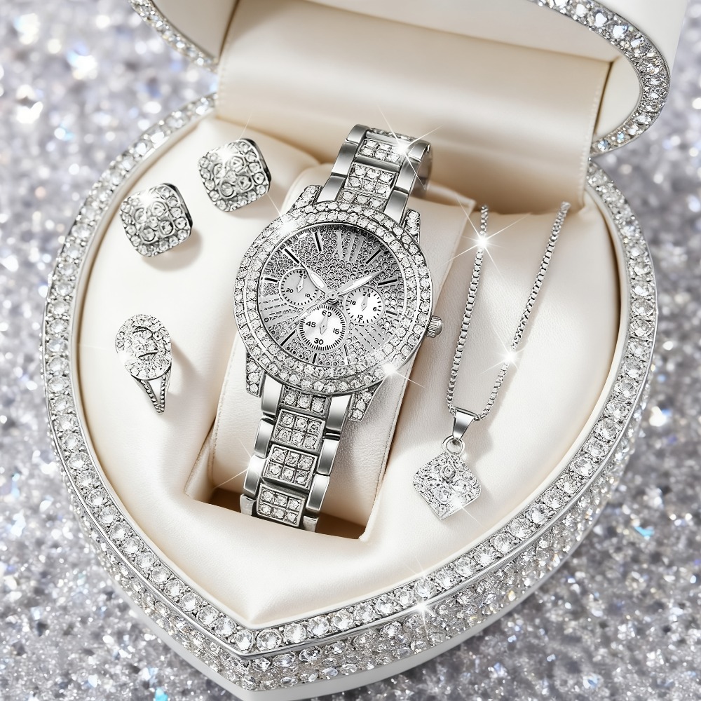 Jewelry Or Watches - 5-delig set, elegante dameshorloge sieradenset, prachtige