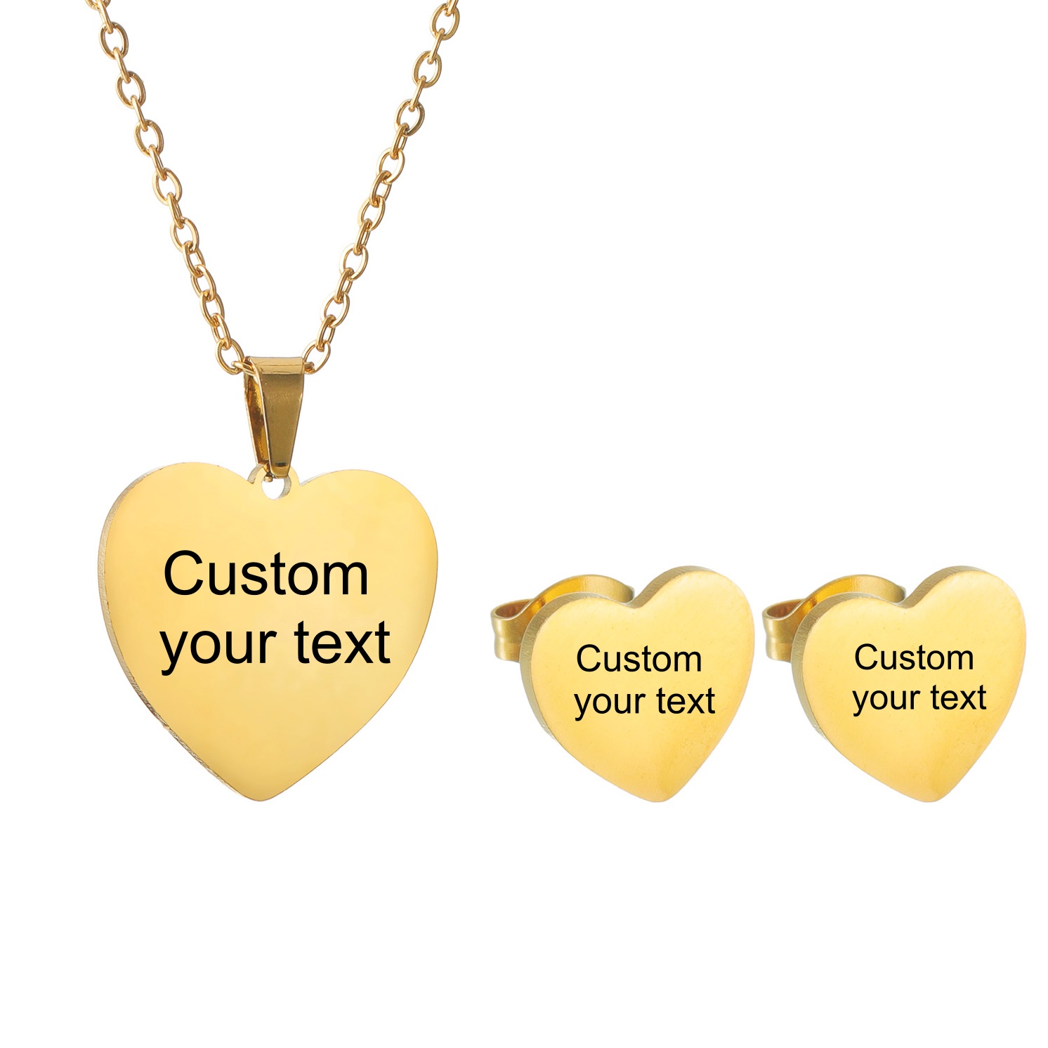 Engraved Name Necklace - Aangepaste naam ketting oorbellen sieradenset voor