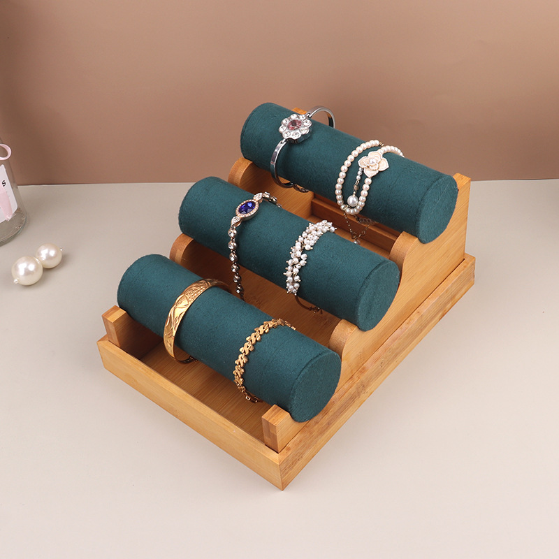 Jewelry And Watches Stores - 3-laags armband displaystandaard sieraden bamboe basis