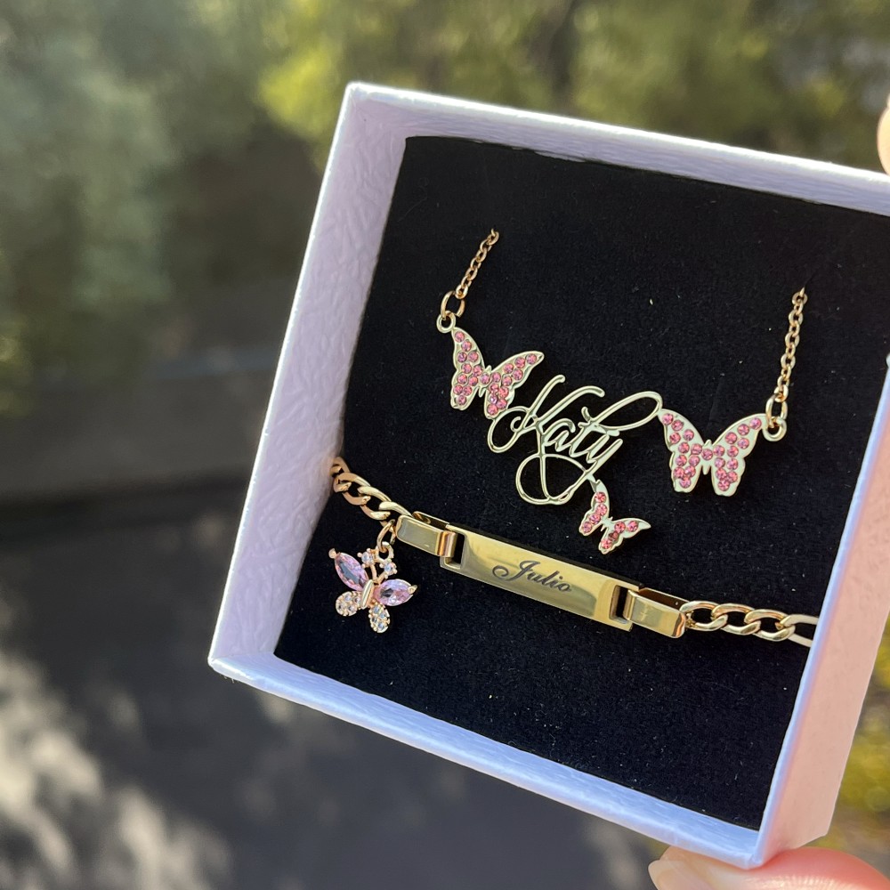 Duoying Custom Roze Vlinder Se - Engraved Name Necklace recensie en prijs