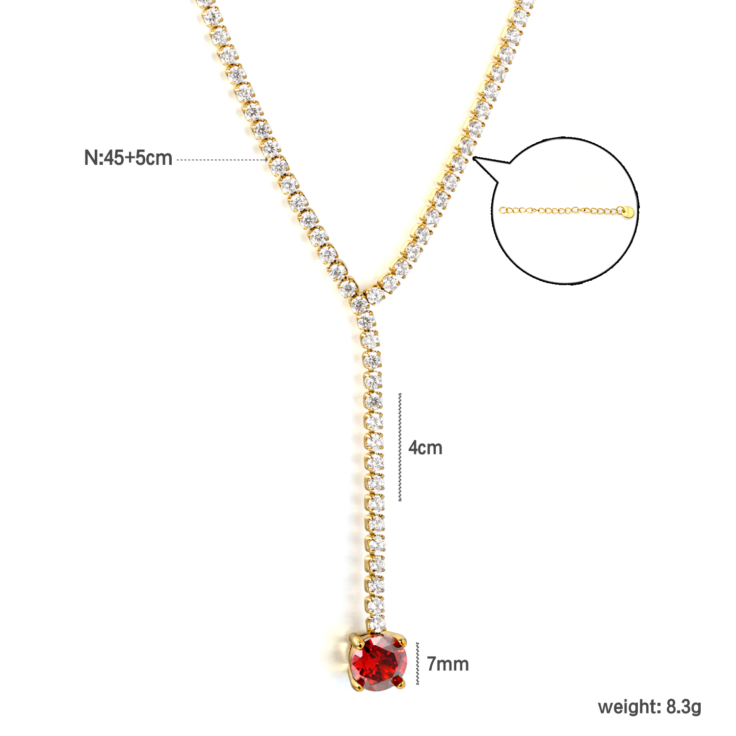 Rode Cubic Zirconia Tennis Ket - Tennis Bracelet Cubic recensie en prijs