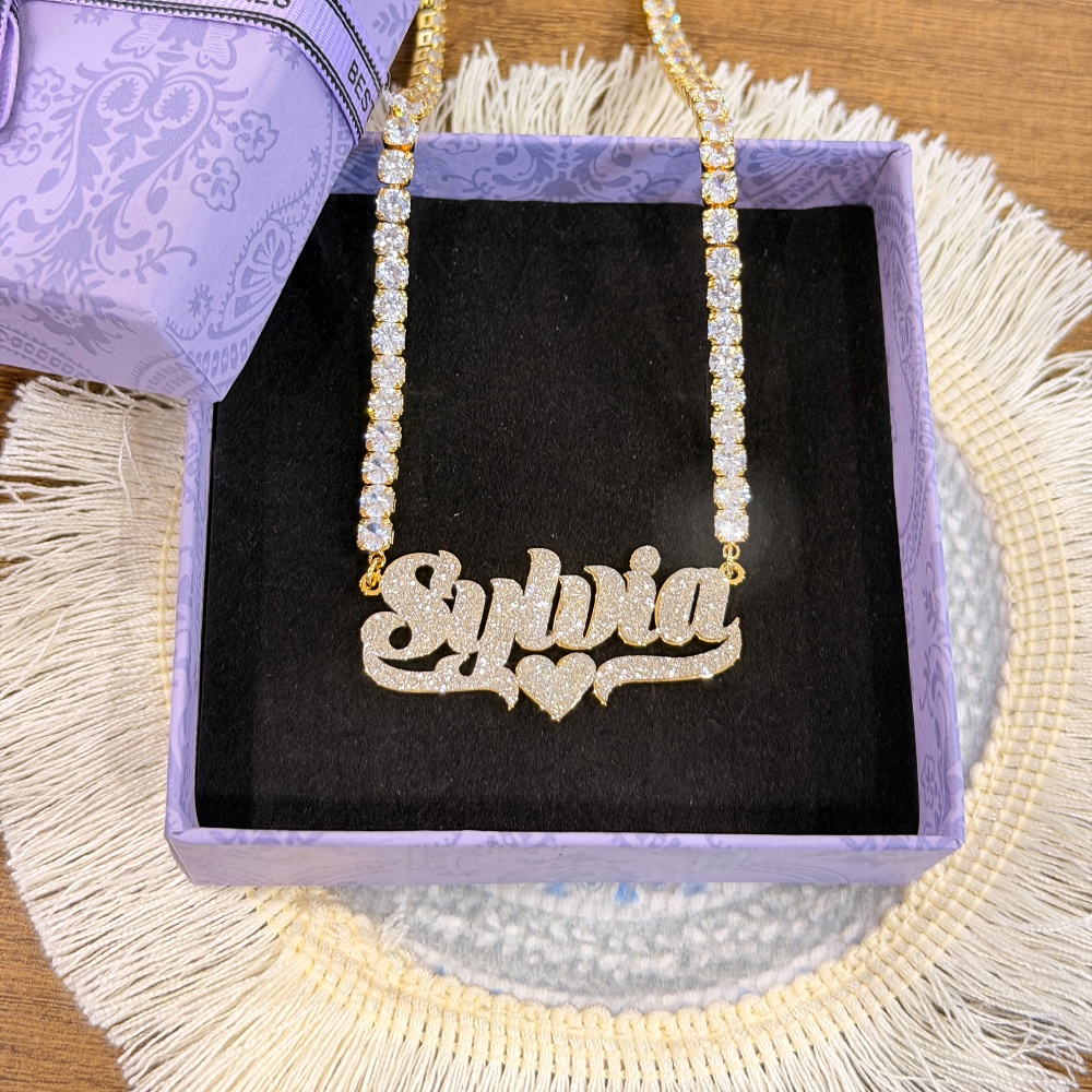 DUOYING Op maat gemaakte bling - Engraved Name Necklace recensie en prijs