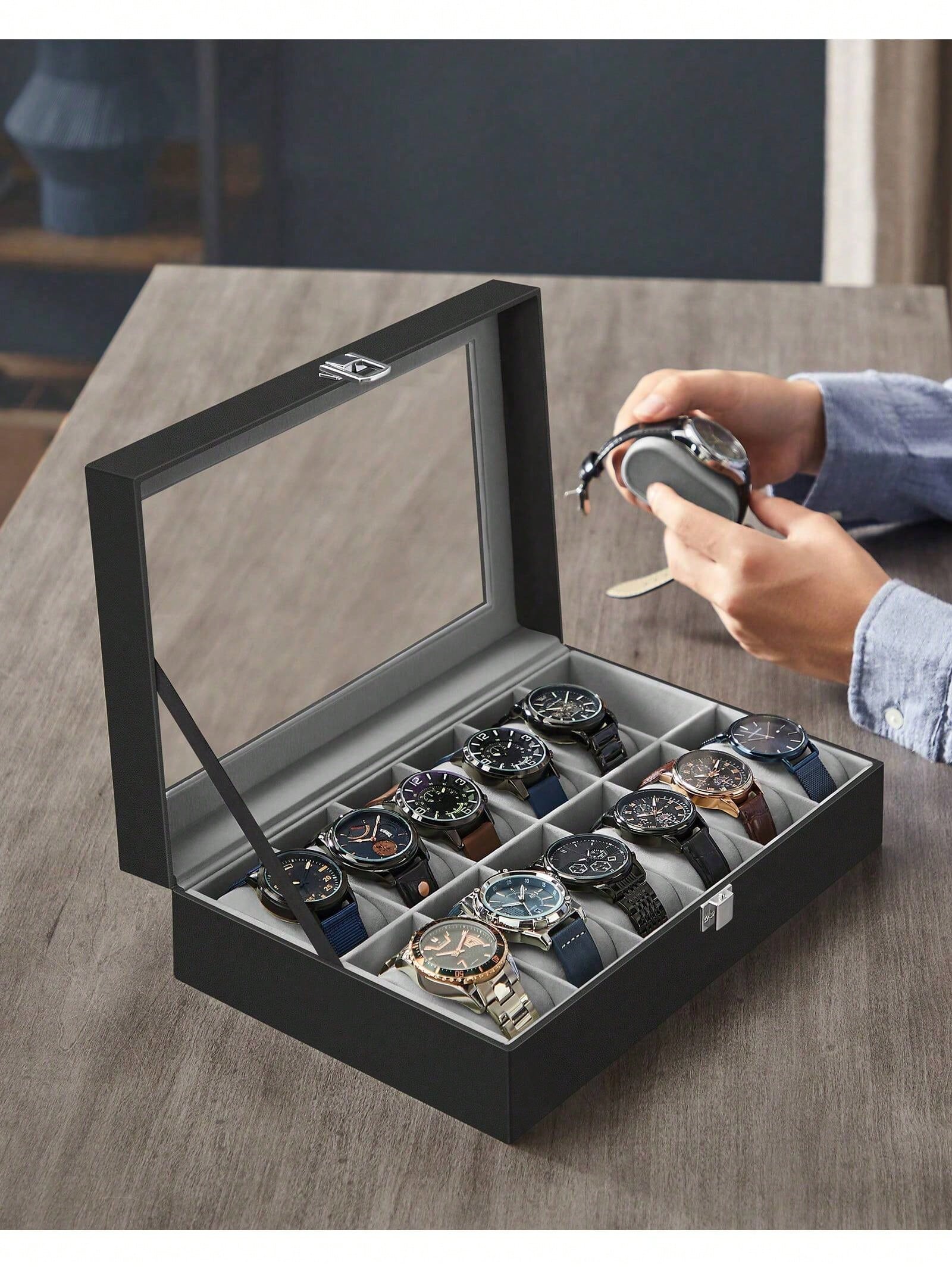 12-vakjes afsluitbare horloged - Jewelry Box That Holds Watches recensie en prijs