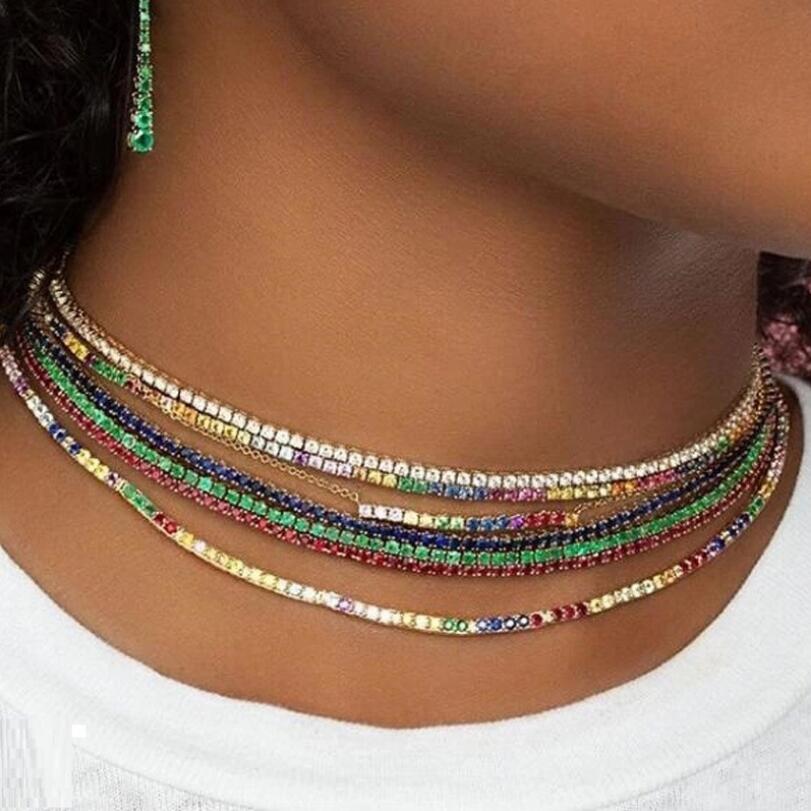 Kleurrijke CZ Tennis Choker Ke - Tennis Bracelet Cubic recensie en prijs