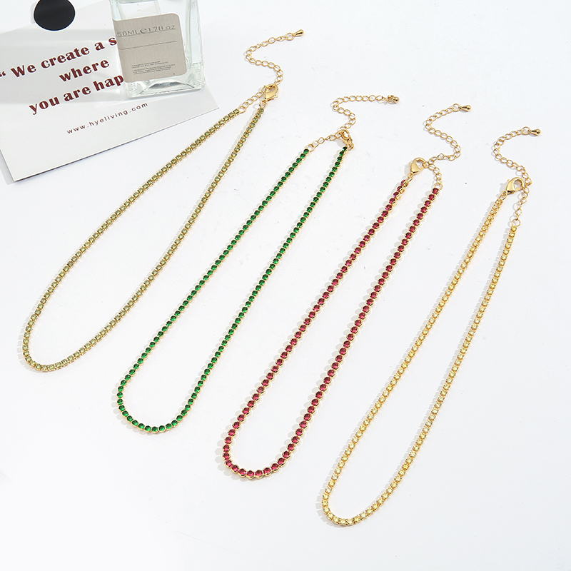 Kleurrijke CZ Tennis Choker Ke - Tennis Bracelet Cubic recensie en prijs