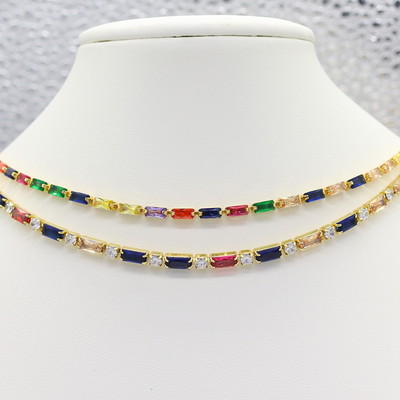 Kleurrijke CZ Tennis Choker Ke - Tennis Bracelet Cubic recensie en prijs