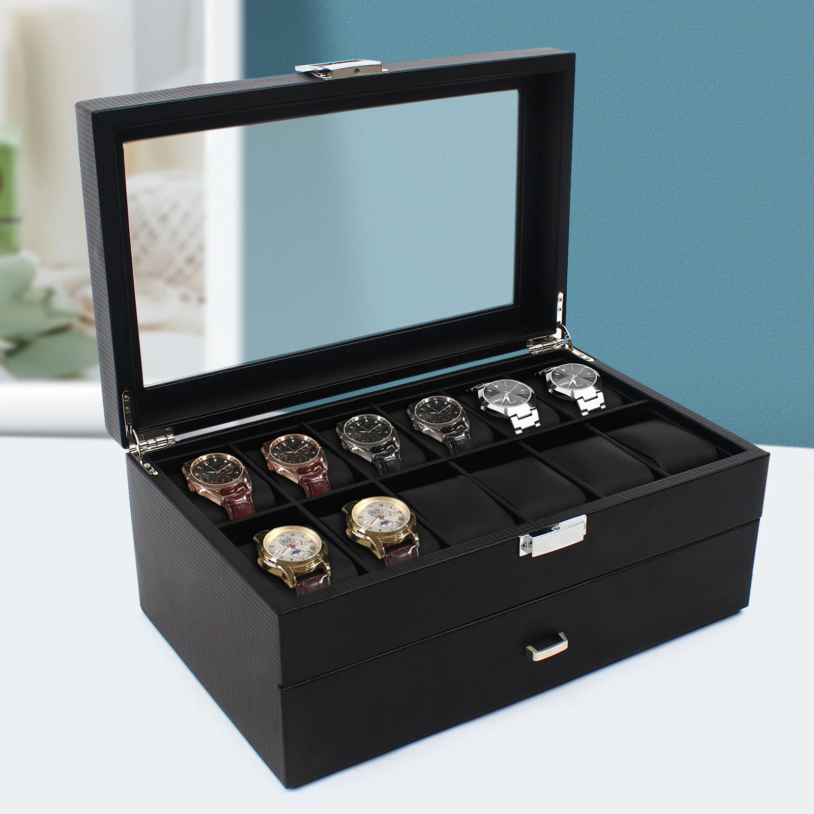 NIEUW 2-laags 24-compartimente - Jewelry Box That Holds Watches recensie en prijs